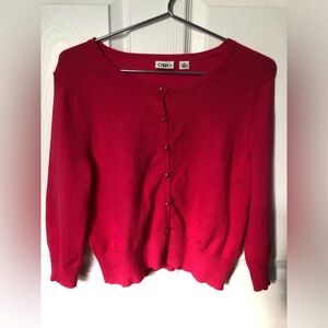 Cato Fuchsia Pink Cropped 3/4 Sleeve Cardigan Size M